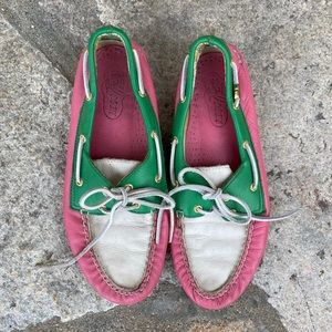 Pink and Green Sperry’s- Women’s 10M 💗💚